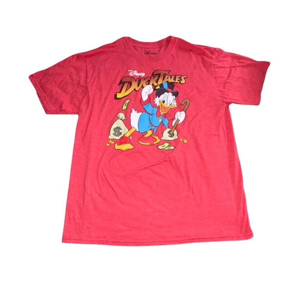 Disney Ducktales Adult Graphic Print Short Sleeve T-Shirt-Red-Size XL-GUC - Picture 1 of 4
